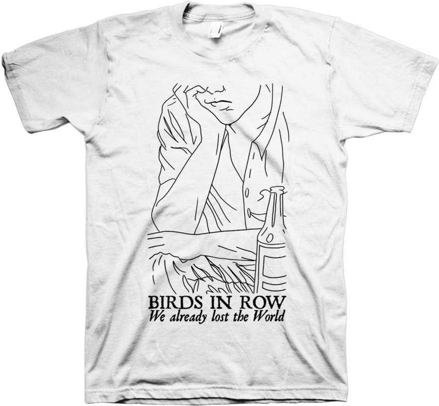 Birds In Row "drawing" White - Grave Pleasures T Shirt (900x900), Png Download
