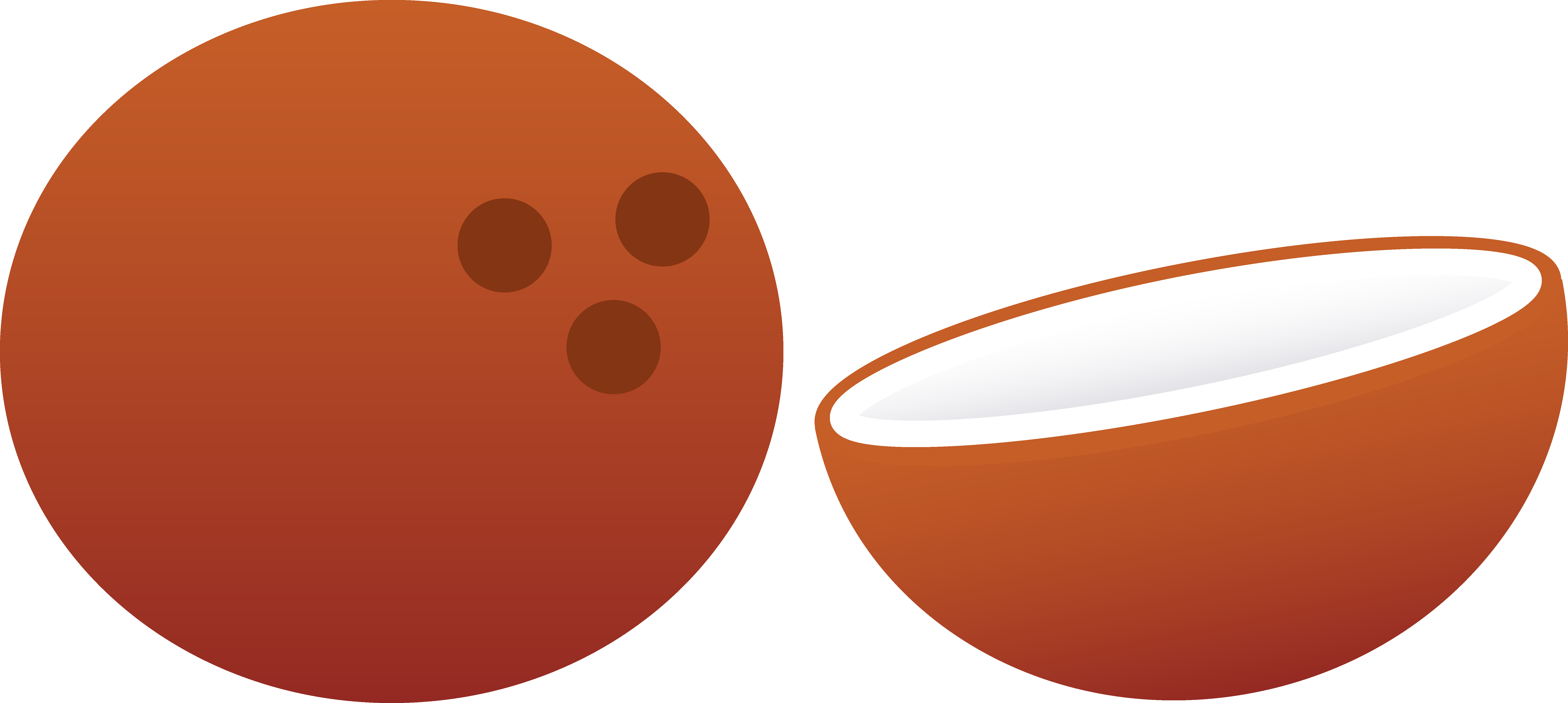 Coconut Whole And Half - Coconut Clip Art (7648x3428), Png Download