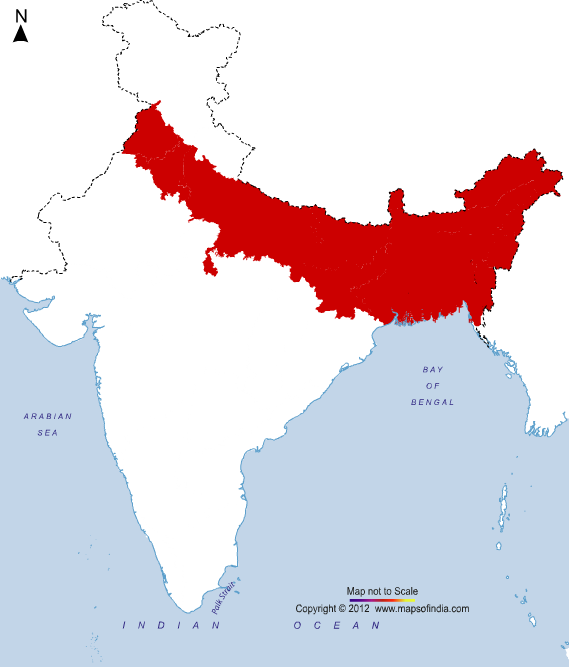 How Europe's Population Fits Into The Indian Subcontinent - Floods In India Map (569x667), Png Download