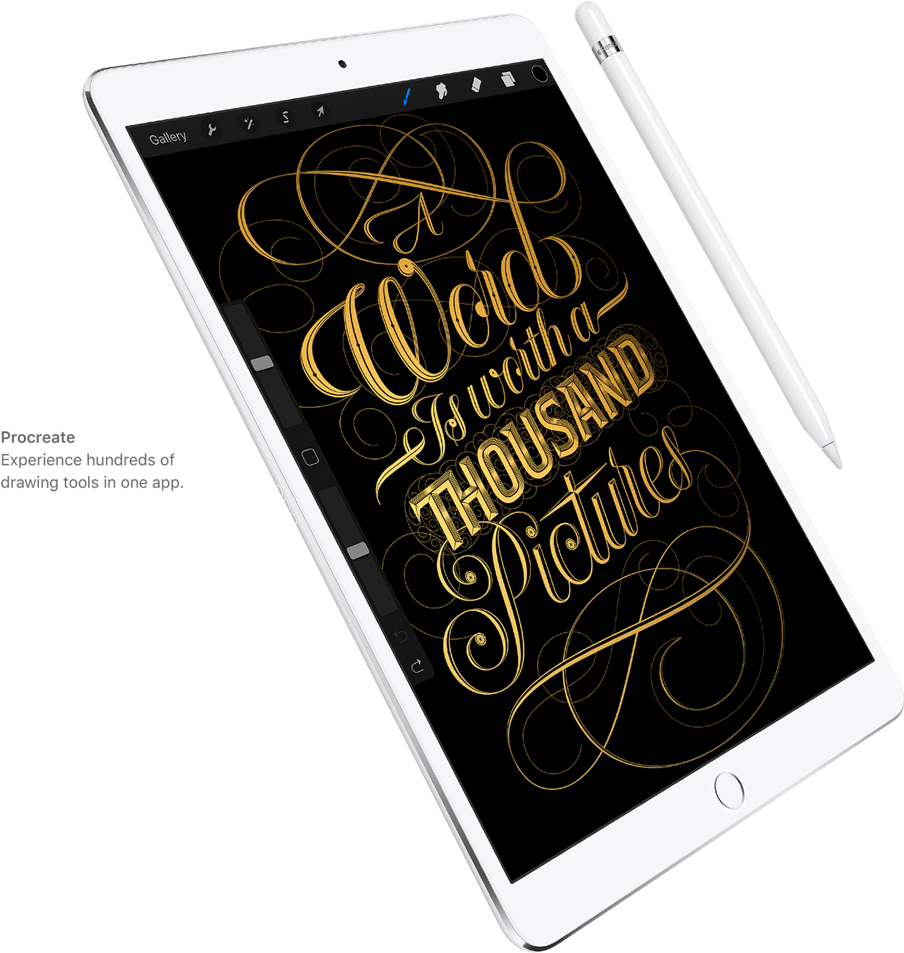 Ipad-pro Q317 Apple Pencil - Apple Ipad Pro 64gb Silver Tablet (1920x1349), Png Download
