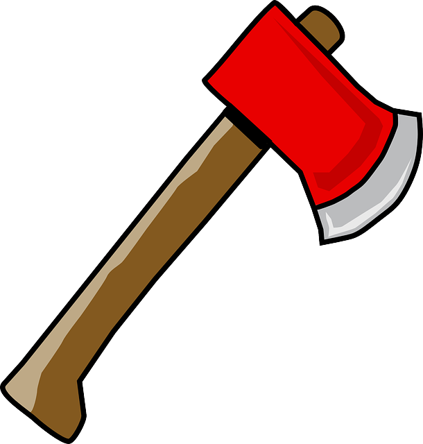 Red, Wood, Lumber, Hatchet, Axe - Hatchet Clipart (610x640), Png Download