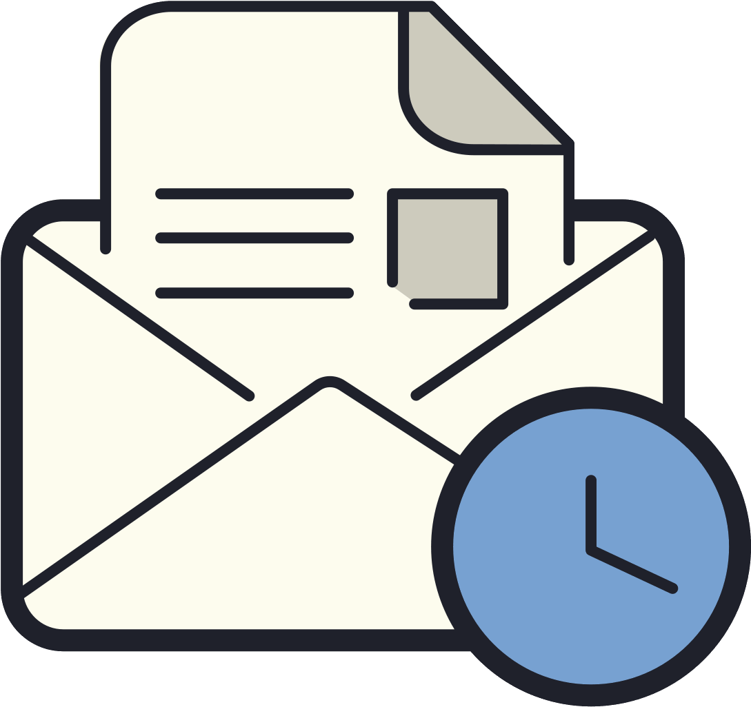Open Envelope Clock Icon - Icon (1600x1600), Png Download