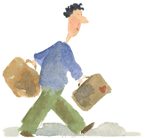 Traveler-sm1 - Watercolor Paint (486x462), Png Download