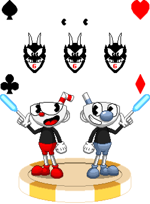 Author Comments - Cuphead And Mugman Sprites (498x676), Png Download