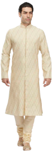Mens Biscuit Colored Cotton Kurta - Kurta For Men Buscit Color (334x500), Png Download
