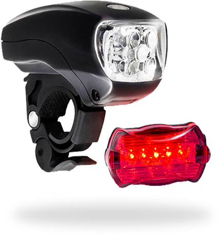 Led Bike Light Set - Led Bike Light Set. Bicycle Headlight & Taillight (429x459), Png Download