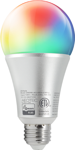 Z Wave Led Bulb Gen5 Multi Colour@2x - Aeon Labs Aeotec Z-wave Led Light Bulb Gen5 (313x545), Png Download