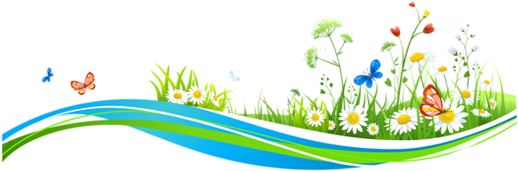 Transparent Decoration With Flowers And Butterflies - Flying Butterfly Clipart Png (600x228), Png Download
