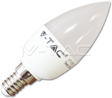 6w E14 Candle White - Lampadina Led 6w E14 Candela Bianco Freddo (400x400), Png Download