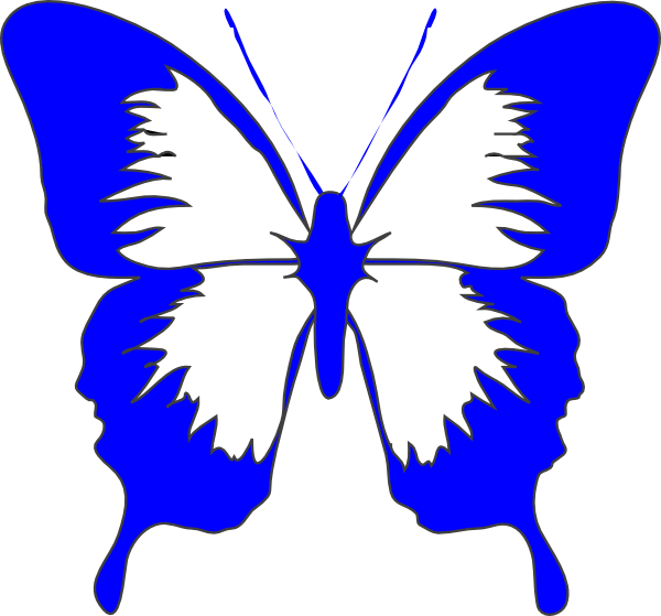 Butterflies Clipart Royal Blue - Butterfly Clip Art (600x559), Png Download