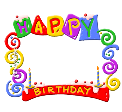 Frame Birthday Card - Happy Birthday Png Transparent Background (416x382), Png Download