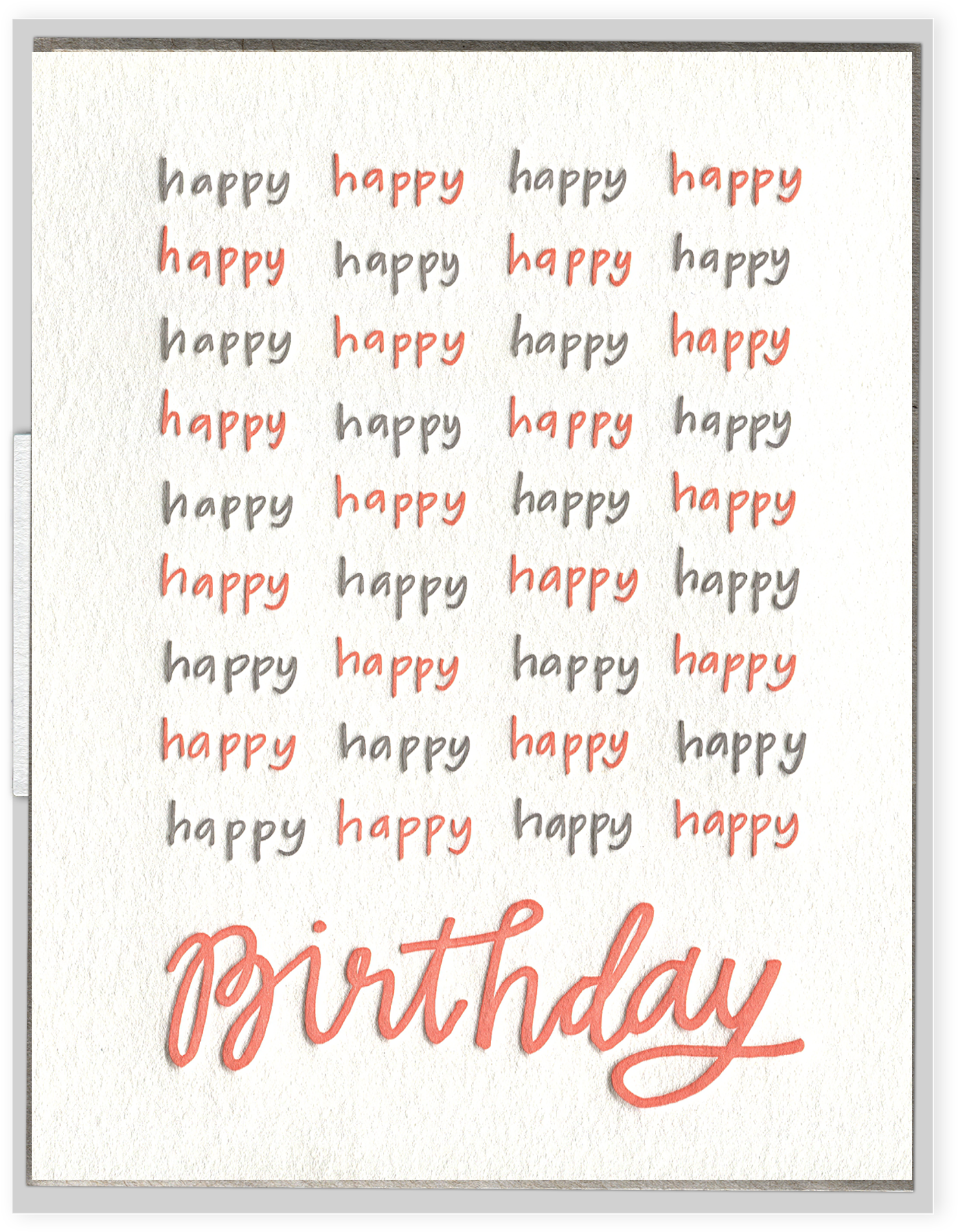 Happy Happy Birthday Letterpress Greeting Card (2048x2048), Png Download
