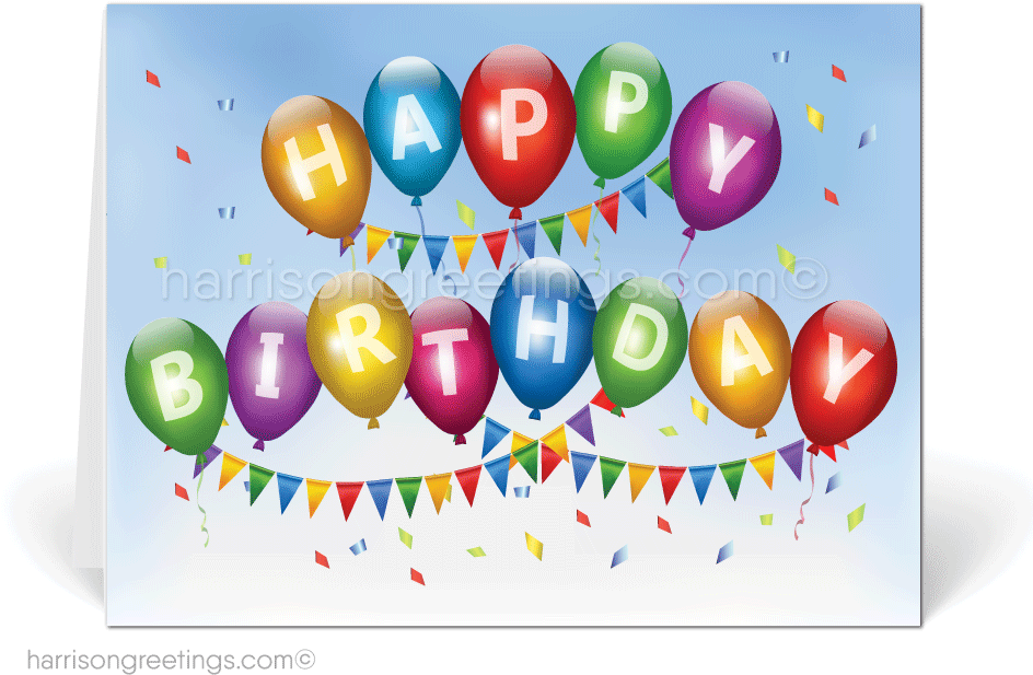 Happy Birthday Cards For Business - Balloon (946x704), Png Download