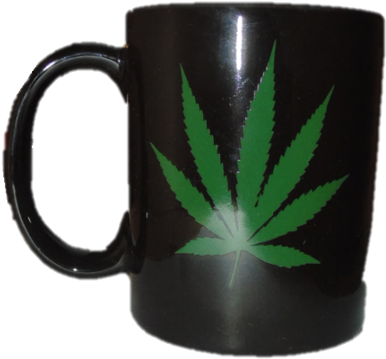 Black With Leaf - Mug (414x392), Png Download