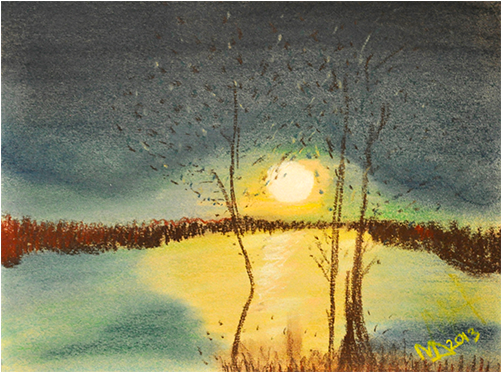 Chalk Pastel - Painting (500x457), Png Download