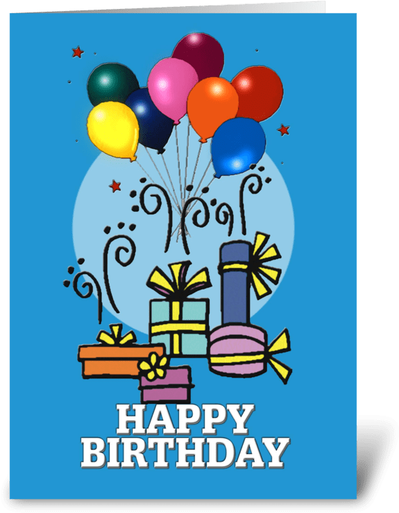 Balloons, Happy Birthday Card Greeting Card - Greeting Card (700x792), Png Download