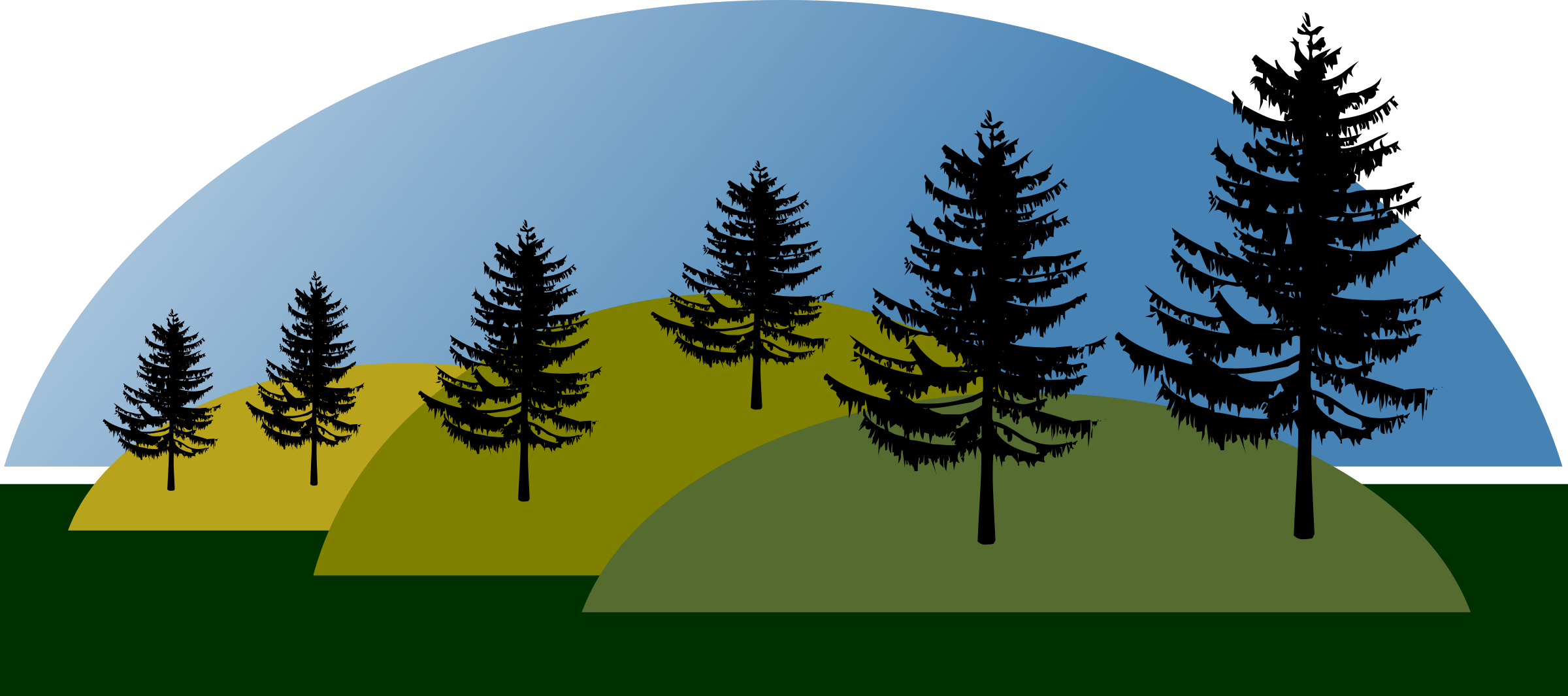 Hill Scenery Clip Art At Clker - Png Montanhas (600x266), Png Download