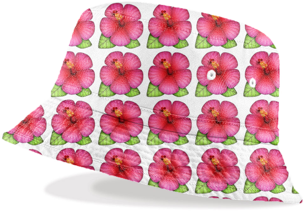 Hibiscus Flower Bucket Hat $48 - Petunia (608x443), Png Download