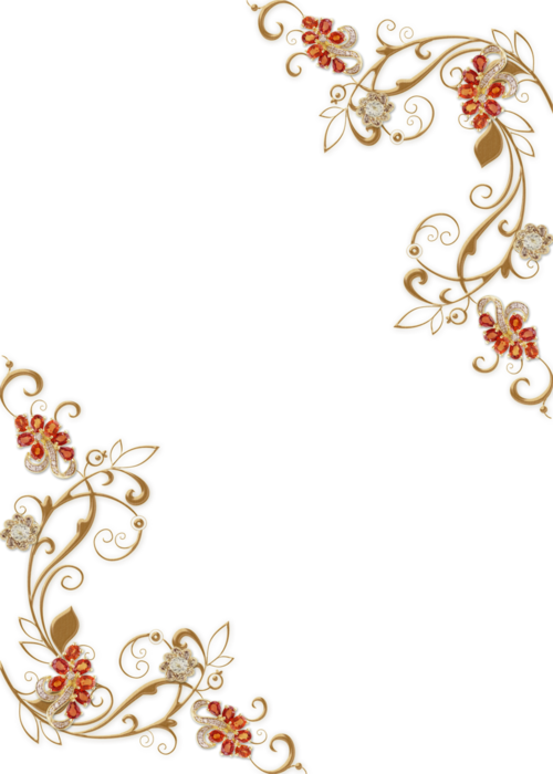 Golden Floral Border Png Photo - 花 装飾 イラスト フリー (500x700), Png Download