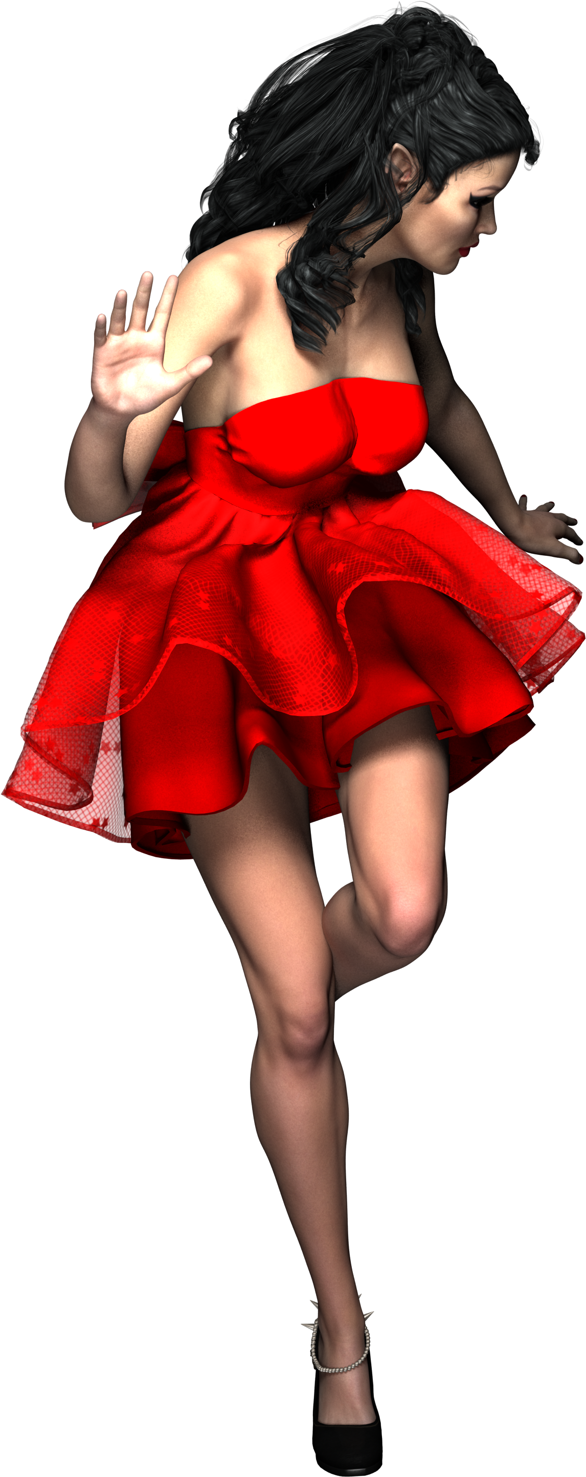 Lady Elf Red Dress Girl Woman 1073734 - Woman In Red Dress Png (2318x3000), Png Download
