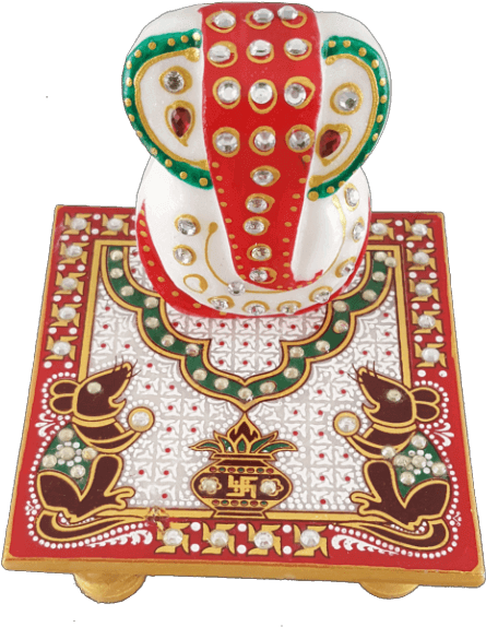 Mg-ganpati Chowki Mouse - Gift (540x700), Png Download