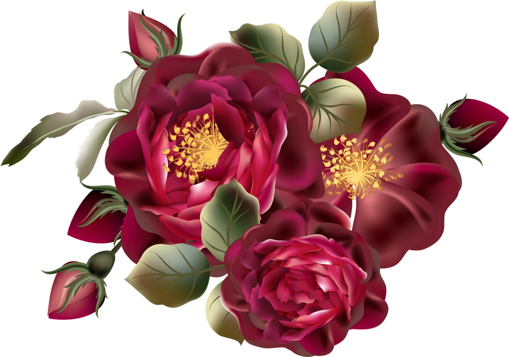 Beautiful Roses - Vintage Roses Print Pu Leather And Suede Passport Cover (1024x718), Png Download