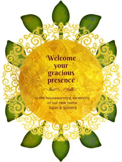 Radiant Sun - Inviting For Housewarming Ceremony (400x560), Png Download