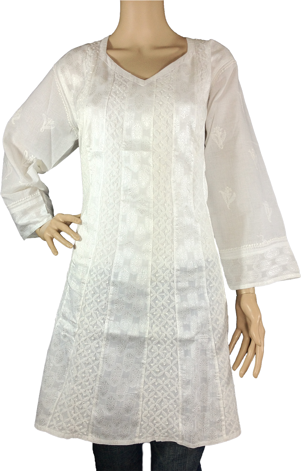 Http - //www - Chikirpolo - Kurti Fanctnwht003234 Front (1148x1531), Png Download