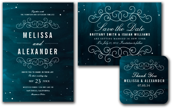 Stargazer Wedding Invitation - Wedding Invitation (600x378), Png Download