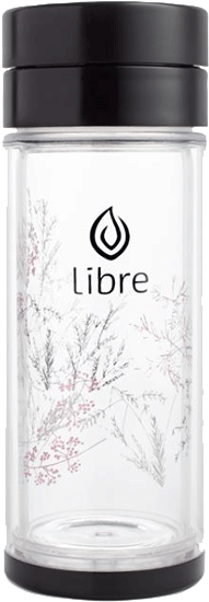 Libre Leaf Tea Glass-black - Matcha Go (9 Oz) (600x600), Png Download