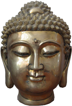 Buddha Head Statue (370x547), Png Download