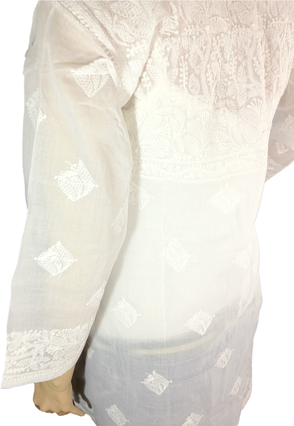 Http - //www - Chikirpolo - Kurti Fwnctnwht003676 Backsideviewleft (1096x1461), Png Download