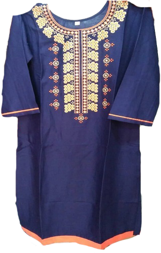 Beautiful Embroidered Cotton Kurti - Kurti Top (500x500), Png Download