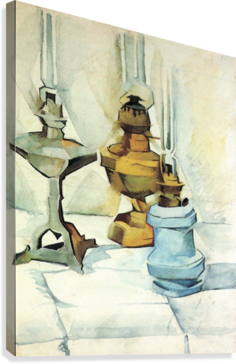 Still Life With Three Lamps By Juan Gris Canvas Print - Juan Gris Still Life (331x511), Png Download
