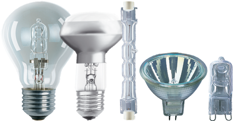 Halogen And Incandescent Lamps - Mv Halogen Lamp 57w 230v E27 55x96mm Rjh-a 57w/230/c/xe (480x260), Png Download