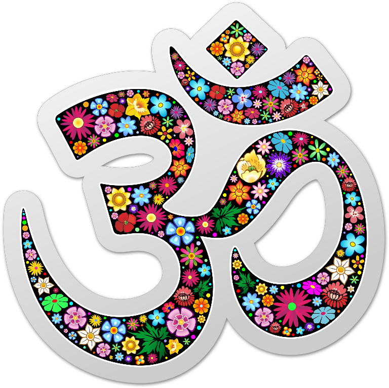 Namaste Floral Symbol - Namaste Om Yoga Symbol Card (800x800), Png Download