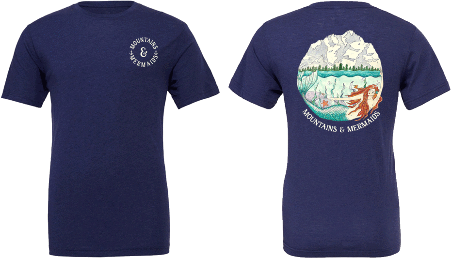 Mountain Mermaid Unisex T-shirt - Active Shirt (1060x570), Png Download