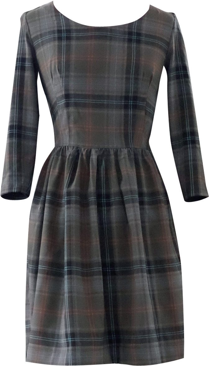 Green Plaid Dress (831x1413), Png Download