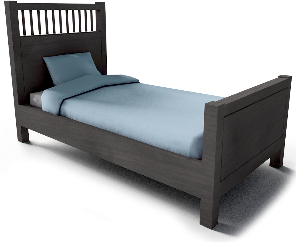 Single Bed Revit (1000x826), Png Download