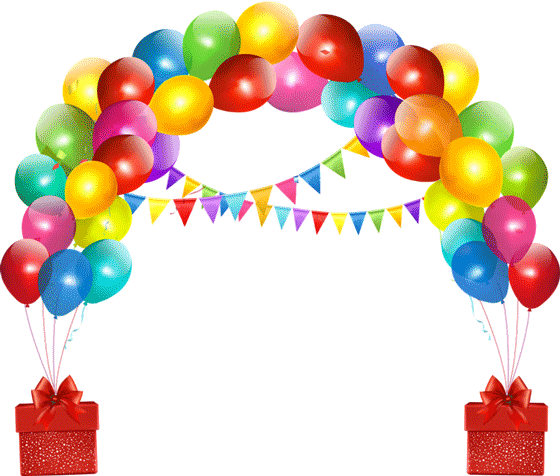 Decorations Clipart Happy Birthday - Globos De Cumpleaños Png (560x476), Png Download