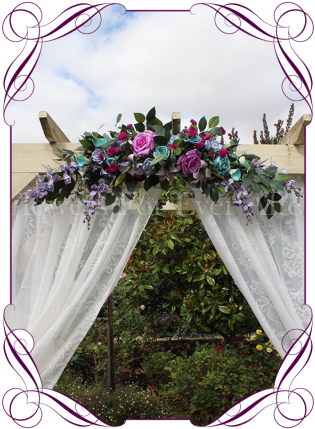 Casey Aqua Lilac Wedding Arbor / Arch / Table Decoration - Flower Bouquet (324x438), Png Download