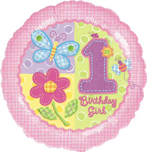Hugs & Stitches 1st Birthday Girl - Helium Hugs/stitches 1st Birthday Girl (500x500), Png Download