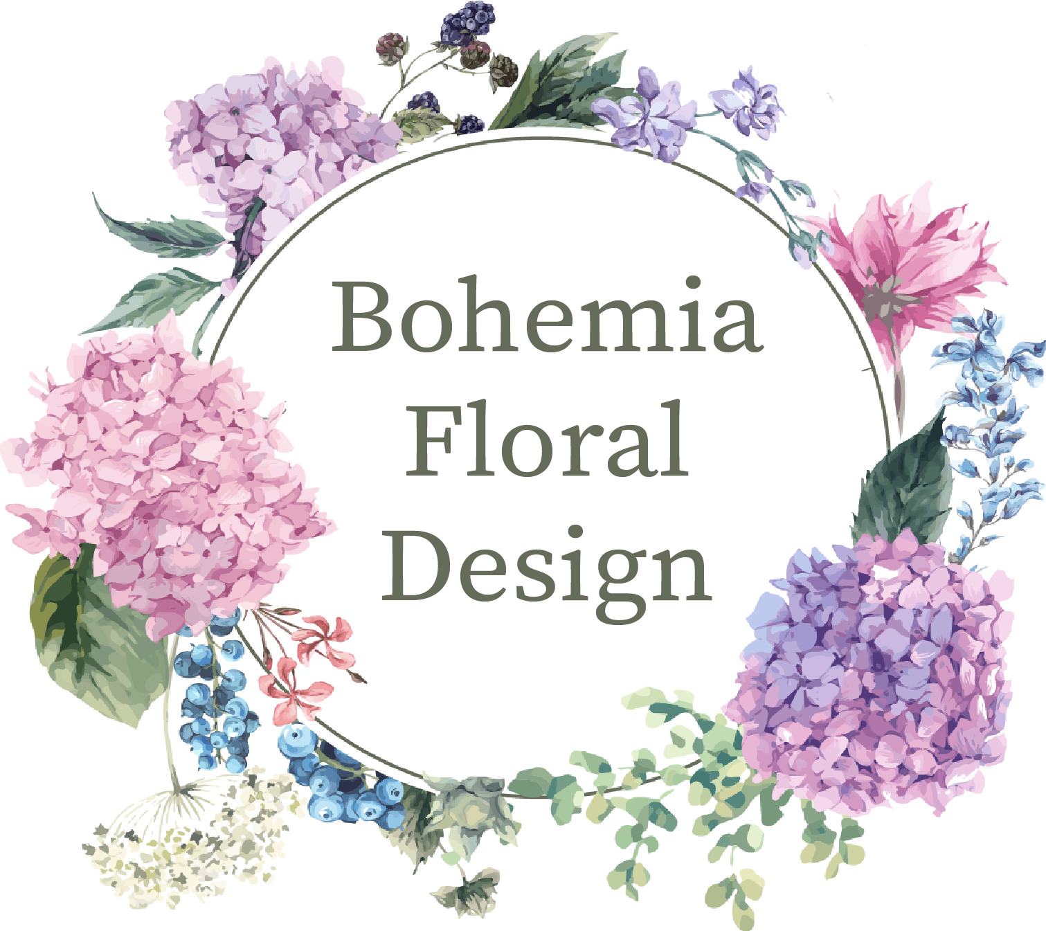 Website Design And Development By Harvest Moon Media - Purple Hydrangea Flower Frame (1511x1345), Png Download