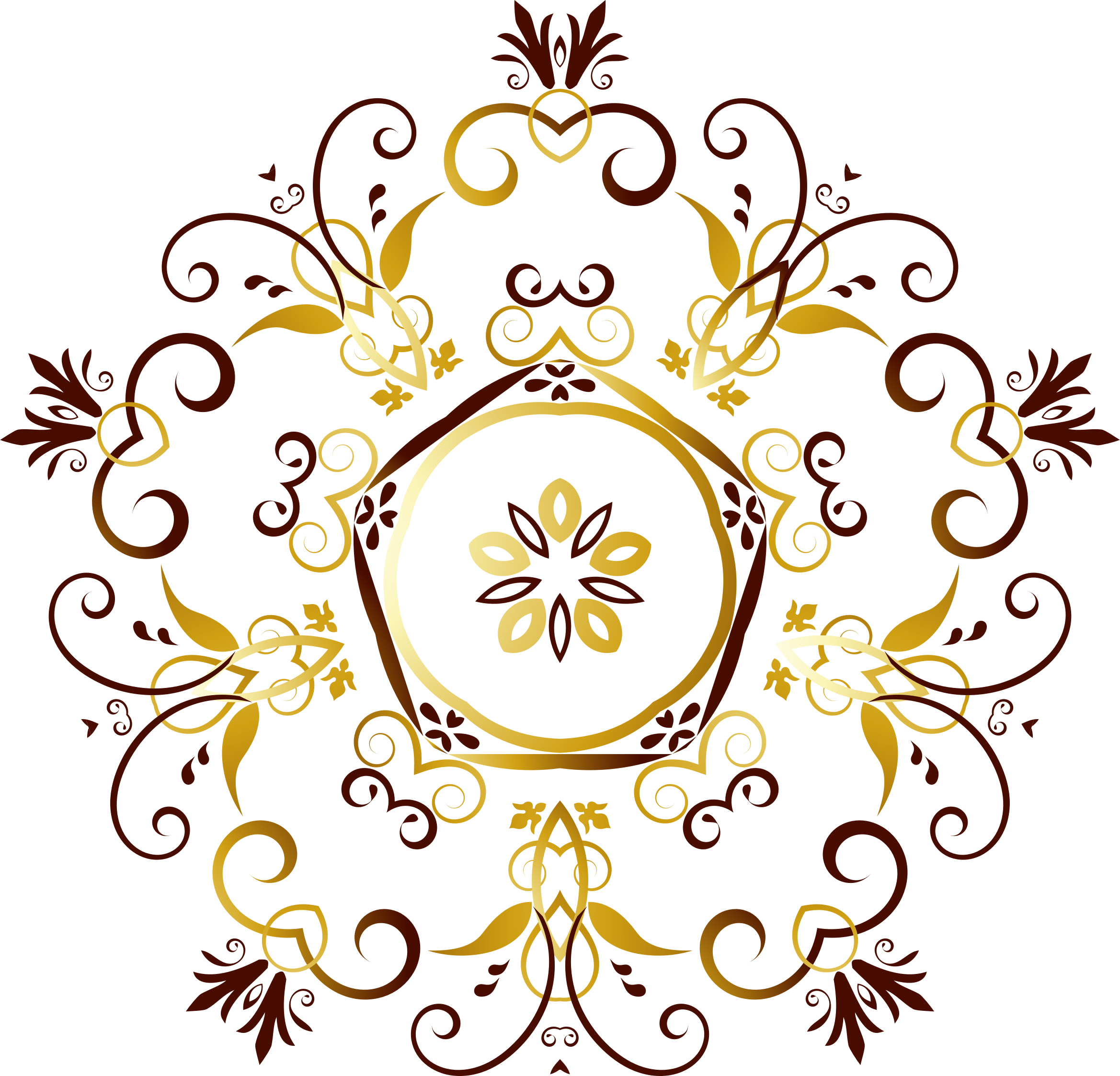 Clipart Flourishy Floral Design - Floral Design Png (2338x2246), Png Download