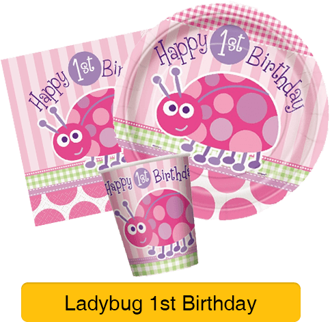 1st Birthday La - First Birthday Ladybug Plates, Pack Of Eight (500x500), Png Download