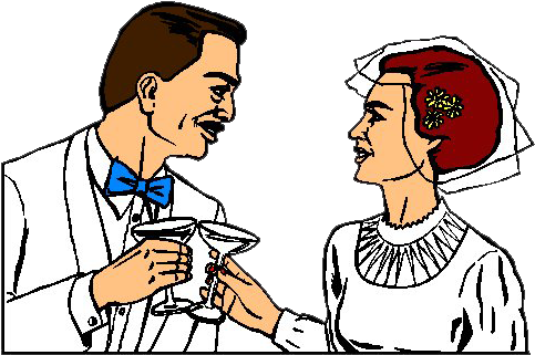 Svg Black And White Groom And Bride Clipart - Wedding Reception Transparent Cartoon Png (493x331), Png Download