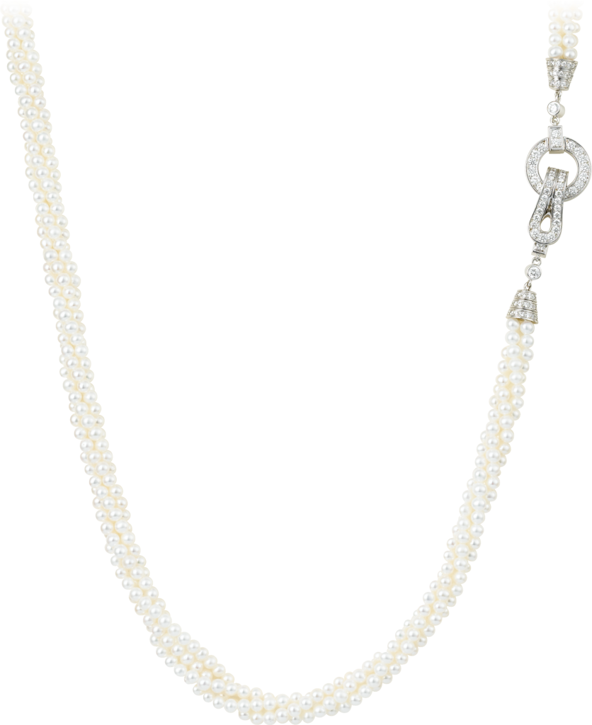 Agrafe Necklace, White Gold, Set With 122 Brilliant-cut - Necklace (836x1024), Png Download
