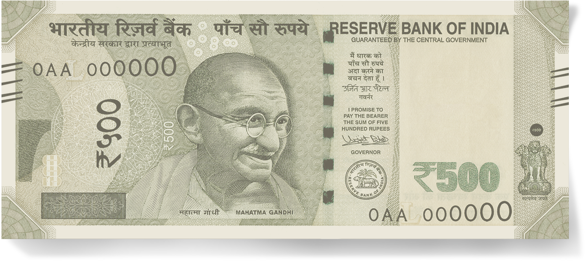 Download Rbi - 500 Rupees Note PNG Image with No Background - PNGkey.com