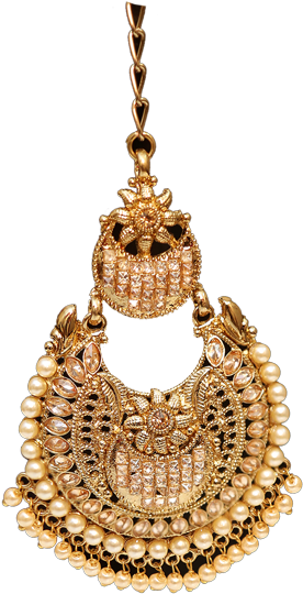 Polki Earrings Online Shopping - Maang Tikka Transparant Png (466x594), Png Download