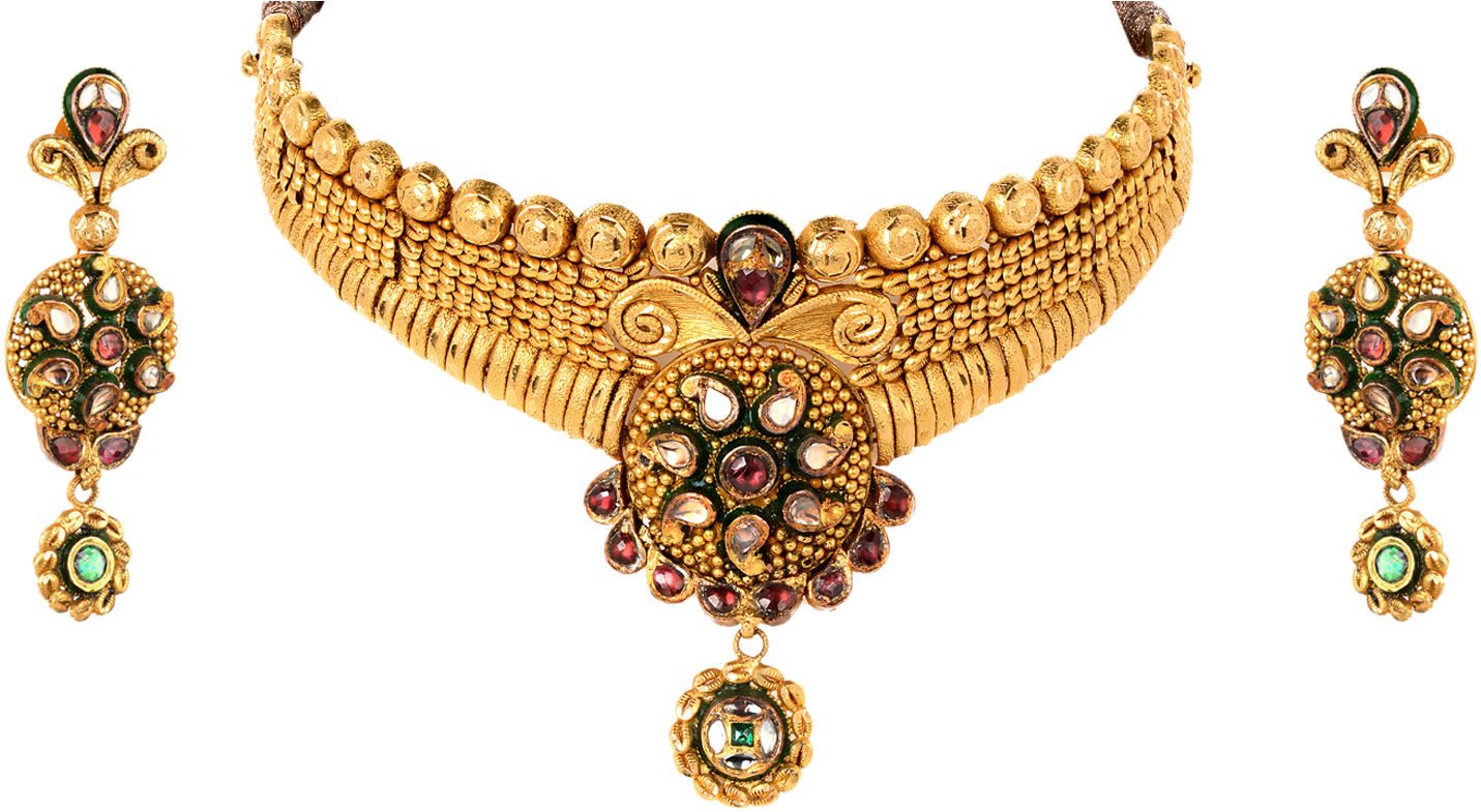 Orra Gold Set Necklace - Jewellery (1500x788), Png Download